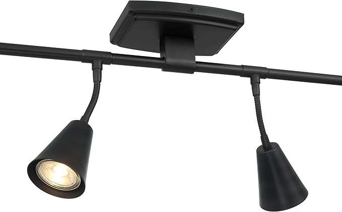 Modern LED 6-Light Track Lighting, Matte Black, 44 Inch, 6 GU10 LED Bulb Included, Directional Lighting, Kitchen Lighting Fixtures Ceiling, Spotlight Fixtures, Wall Lights for Living Room