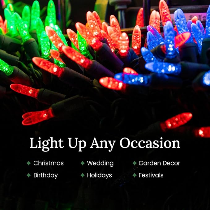 Pro Christmas M5 LED Christmas Lights - 70 Count Mini 5mm String Lights - Professional Grade Indoor/Outdoor Commercial Holiday Light Set for Trees, Bushes, & Décor - Purple