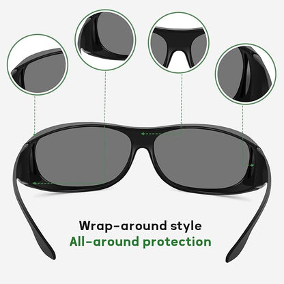 Hydroponic Indoor Grow Room Glasses (2-Pack), LED Grow Light Glasses for Eye Protection in Greenhouse & Vertical Farming