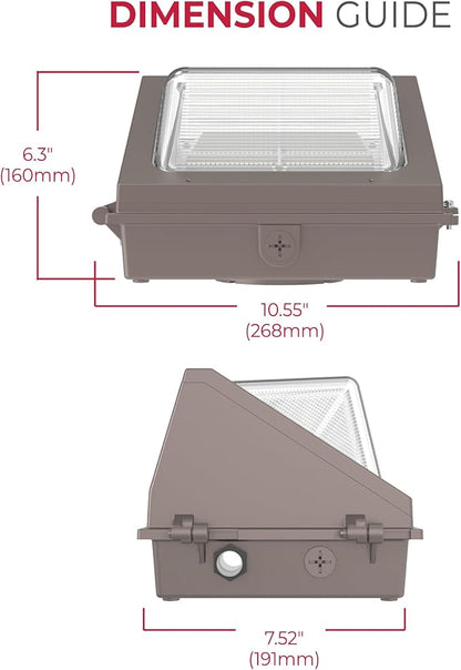 Lumark WP Outdoor LED Wall Light, 120-347V w/Selectable CCT and Lumens, Dimming, Dusk to Dawn - Small