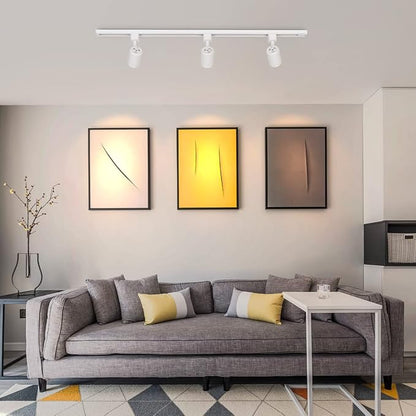 mirrea LED Track Lighting Heads Compatible with Single Circuit J Type Rail Ceiling Spotlight for Accent Task Wall Art Exhibition Lighting 6.5W 3000K Warm White 24° White Painted Pack of 12