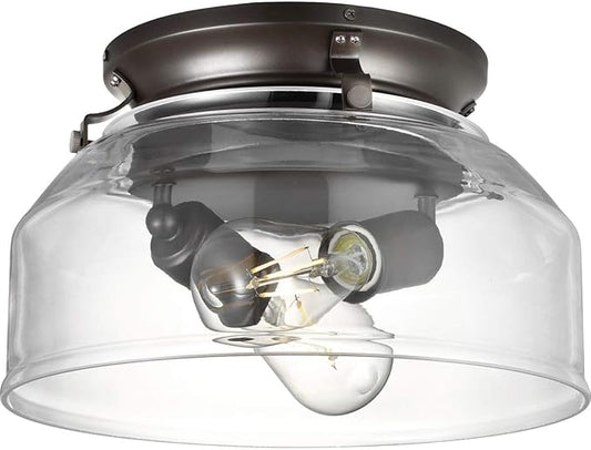 Progress Lighting Springer Collection Clear Glass Light Kit Architectural Bronze, 7.50x11.87x11.87