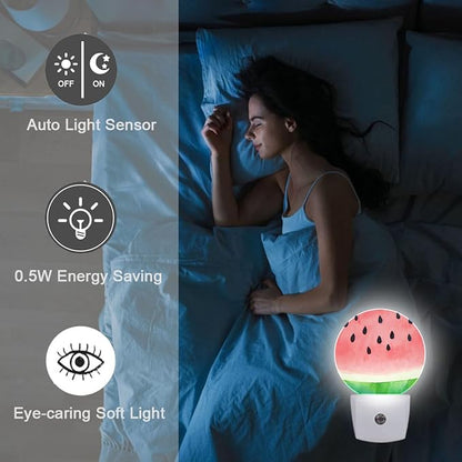Watermelon Night Light Plug-in Sleep Lamp Led Dusk to Dawn Night Light for Bedroom