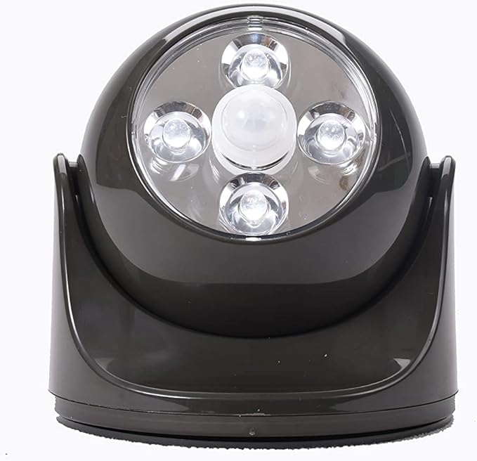Maxsa Innovations 40252 Battery-Powered Motion Activated Wirelessly Linkable Outdoor Lighting, Black