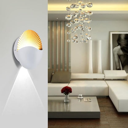 Kawell Modern Creative 12W LED Wall Sconce Waterproof Wall Light Indoor Outdoor Wall Lamp Sunrise Effect Art Deco for Bedroom Living Room Bathroom Cafe Lounge Corridor Stairs,White 6000K