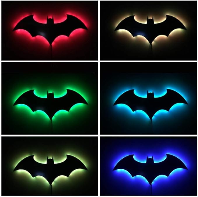 Superhero LED Lamp Decor Night Light with 16 Colors Remote Control Custom Natural Wall Sconce Acrylic Engraved Kids Room Wall Lamp for Boys Friends Gift (Mirror) (Mirror)