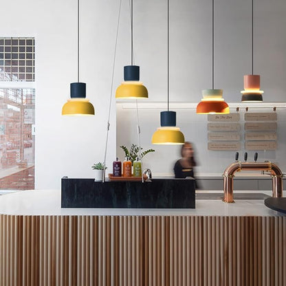 Modern Industrial Pendant Light Macaron Color Barn Style Mid Century Hanging Light Fixture with Aluminum Shade Chandelier Nordic Colorful Ceiling Pendant Lights for Dining Room Kitchen