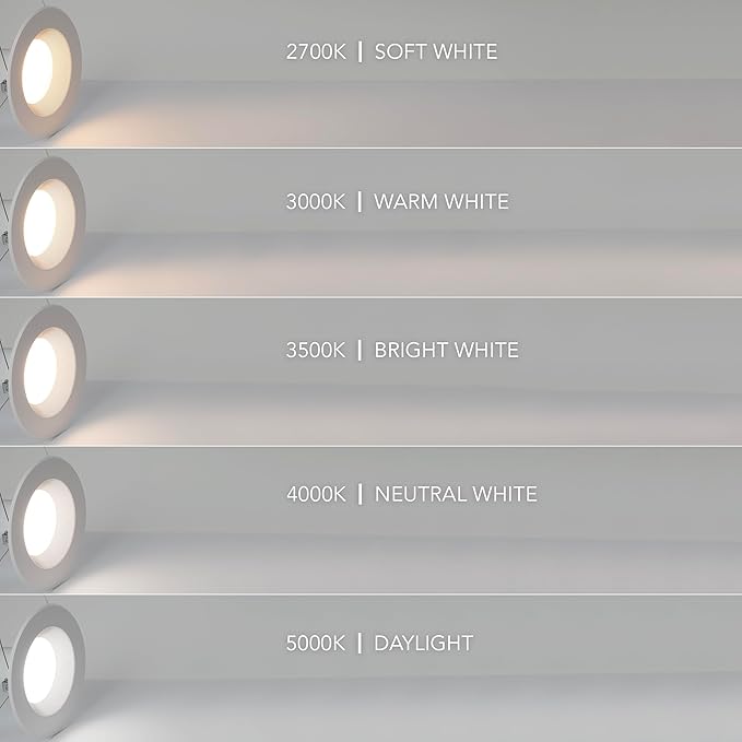 Maxxima 5 in. & 6 in. 5 CCT Retrofit Recessed LED Downlight - 1300 Lumens, E-26 Quick Connect, Dimmable, Color Selectable 2700K-5000K (2700K/3000K/3500K/4000K/5000K), for Living Rooms and Kitchens