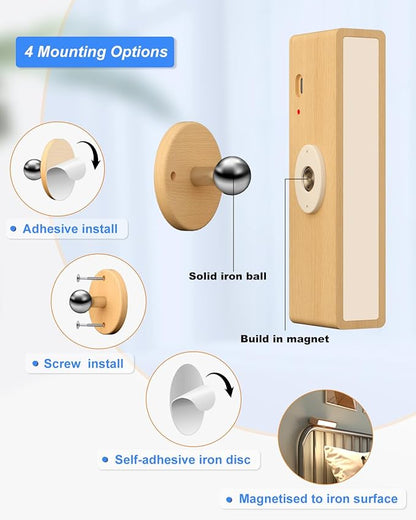 YiLaie Battery Operated Wall Sconce with Remote,Wall Sconces Set of 2,Wall Lights for Bedroom Wireless, Rotatable Cordless Wall Lamp with 3 Color Temperature for Bedroom,Living Room,Bedside Reading