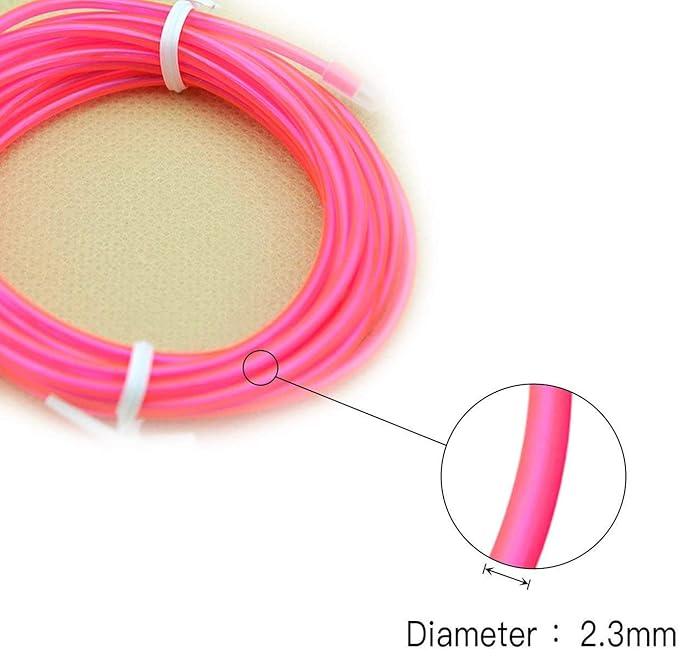 lychee 9ft EL Wire Neon Glowing Strobing Electroluminescent Light El Wire w/Battery Pack for Parties, Halloween Decoration (Pink)