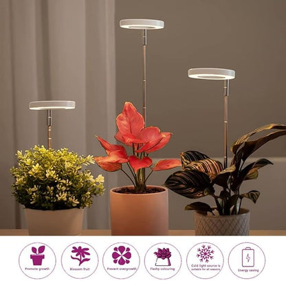 Andy's Orchids LED Grow Light, Adjustable Height, Full Spectrum, 360 Lumen, 40 LED Beads, USB Powered, White, Acrylic & Metal, Modern Design, Indoor Use