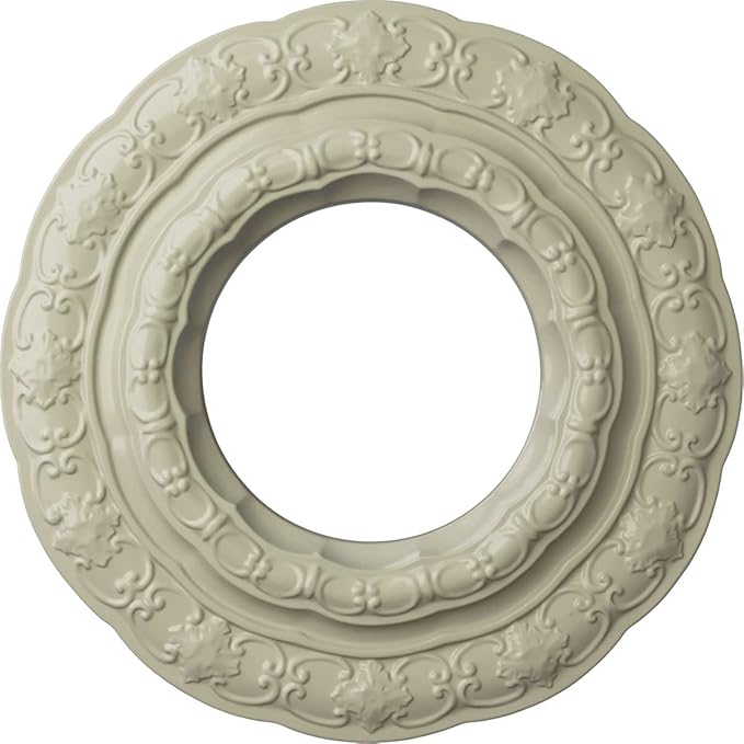 Ekena Millwork CM15LICYF 15 3/8"OD X 7"ID X 1"P Lisbon Ceiling Medallion Fits Canopies Up to 7", Clear Yellow