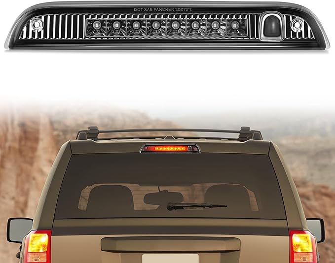 Nilight Third Brake Light Tail High Mount 3rd Stop Lights Smoked Lens Compatible with Jeep Patriot 2007 2008 2009 2010 2011 2012 2013 2014 2015 2016 2017 Van SUV Rear Center Cab Lamp