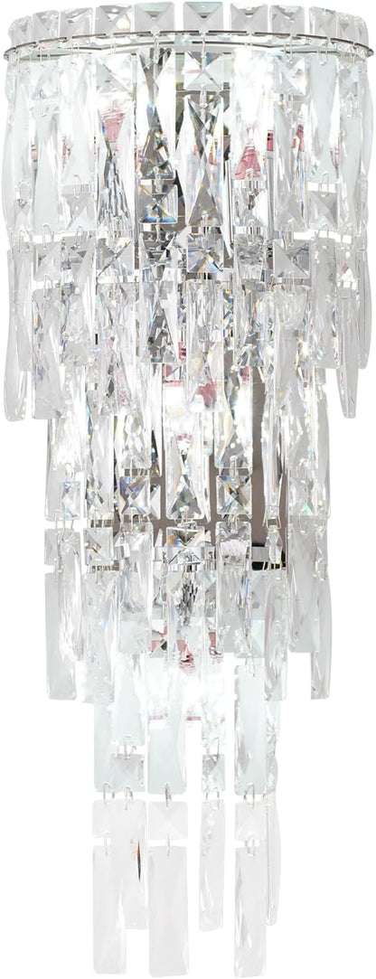 Wall Sconces,Modern Crystal Wall light Fixtures Indoor Luxury Chrome Wall Lamp,K9 Acrylic Crystal Drops Wall Lamp,Elegant Wall Lighting for Bedroom Bathroom Hallway Living room Mirror Bedside