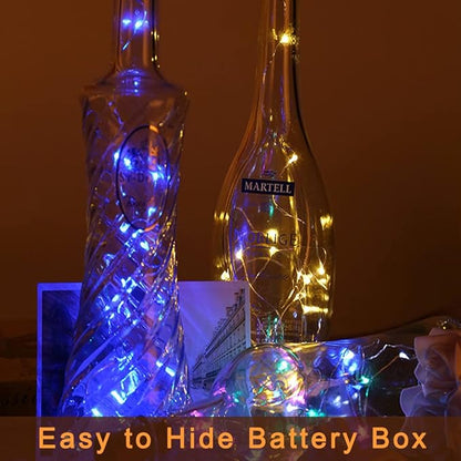 Ostwiki Fairy Lights Battery Operated, 12-Pack Mini String Lights, 20 LED 7ft Twinkle Firefly Small LED Lights for Craft Mason Jars Bedroom Wedding Party Table Christmas Decoration (Mix-Colored)