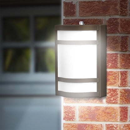 Feit Electric Decorative Outdoor Wall Light, 1900 Lumens, 4000K Bright White, Dusk-to-Dawn Photocell Sensor, Weather-Resistant LED Exterior Wall Sconce, Half-Moon Design, S10.5WM/840/BZ