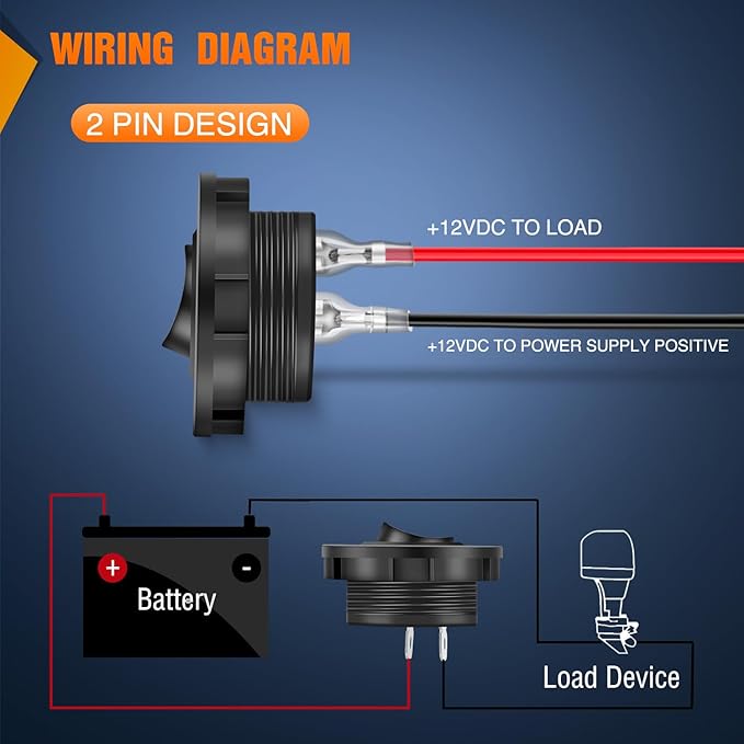Nilight 5PCS Round Rocker Switches w/Wiring Harness SPST Switch Holder 20mm 12Volt 2 Pin Pre-Wired Waterproof Toggle Switch Shell for Switch Panel Car Automotive RV Trucks Boats,2 Years Warranty