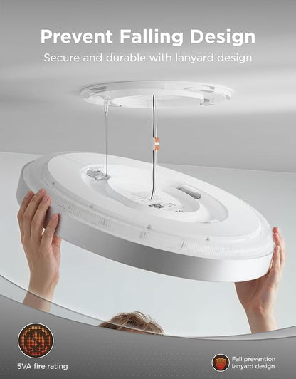Govee Ceiling Light Ultra 21 Inch, 5000LM Smart Flush Mount Ceiling Light Fixture, Compatible with Matter & Alexa, RGBIC & Tunable White 2700K-6500K, DIY Ceiling Canvas for Bedroom, Living Room