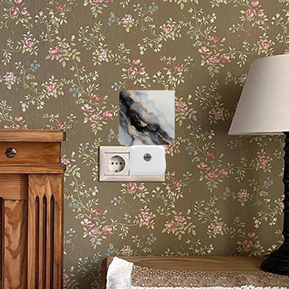 Marble Texture Night Lights Plug into Wall Ink Painting Black with Gold Accents Night Light with Dusk to Dawn Sensor for Home Bedroom Bathroom Living Room 0.5W Sleep-Friendly