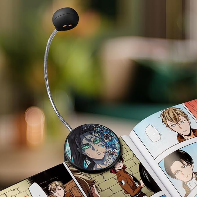 WITHit Clip On Book Light – Dimmable LED Reading Light for Books and eBooks, Reduced Glare, Portable, Cute Bookmark Light for Kids & Adults, Batteries Included (Eren Pathways, Attack on Titan)