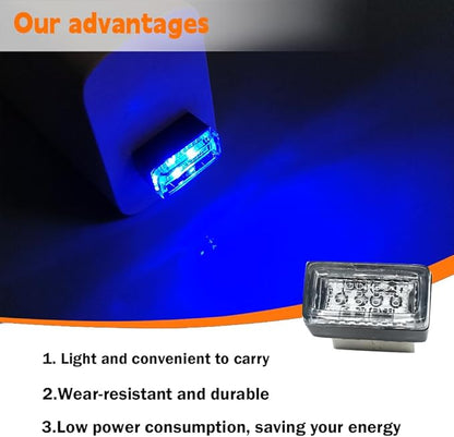 4PCS Car Interior Mood Lighting, Ambient Lighting Car, USB Light, USB Led, Durable, Lightweight and Convenient, Suitable for All Devices with USB Ports (Blue)