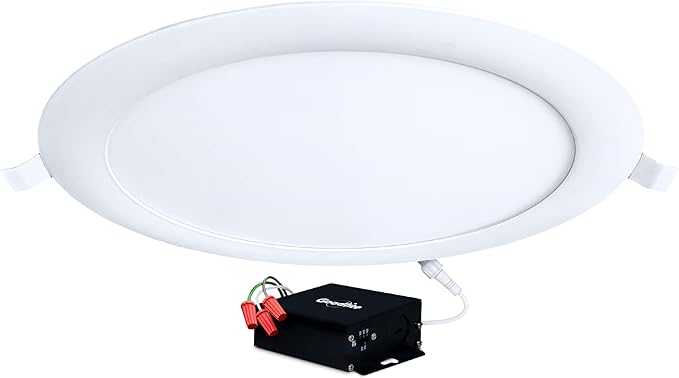 Goodlite 12-inch LED Ultra Round Slim - Recessed Wafer Downlight, High-Output 45W & 4,000 Lumens, 5 Color Selectable 27K-30K-35K-41K-50K, 120-277V, CRI 90+, ETL, Dimmable Triac & 0-10V, 1ct (G-02320)