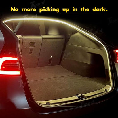 Tlyard Trunk LED Lights Strip for Tesla Model 3 2017-2023 Back Interior Frunk Lightning Waterproof &High Brightness Strip for Tesla Model 3 Accessories Warm White