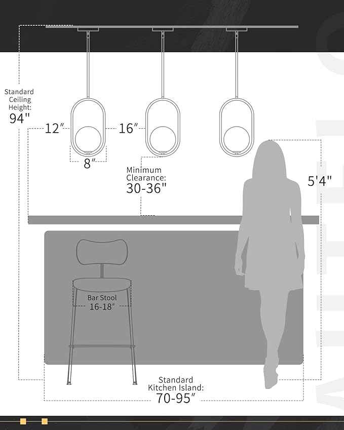 AUTELO 2 Pack Pendant Lights Kitchen Island, Matte Black Glass Pendant Lights with Milky White Globe Hanging Lamp, Adjustable Rods for Kitchen Bar Dining Room, H9376 MGBK-2PK