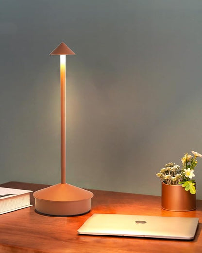 2 Pack Aluminum Cordless Table Lamp, 6000mAh Rechargeable Table Lamps, Portable Touch LED Lamp, Outdoor Waterproof Dimmable Cordless Rechargeable Table Lamps for Restaurant/Patio- Black (Brown)