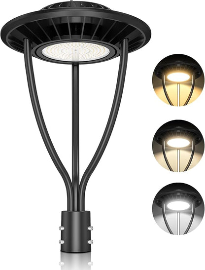 ADUB LED Post Light 100W 80W 60W, Outdoor LED Post Top Light 3000K 4000K 5000K Adjustable, 14000LM ETL Listed Pole Light with Photocell, IP65 Commercial Post Lighting for Parking lot Yard, AC100-277V