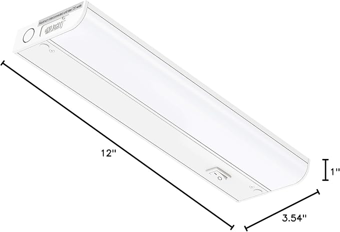 Inlight 12-inch Hardwired Only LED Under Cabinet Lighting, Soft White(3000K), Dimmable, Matte White Finished, ETL Listed, IN-0201-11-WH