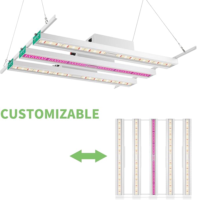 DIY-90 LED Grow Lights for Indoor Plants Full Spectrum 600W 1000W 2000W, Daisy-Chain Dimmable Growing Lamps for Seed Starting, Veg and Flower (Whtie)
