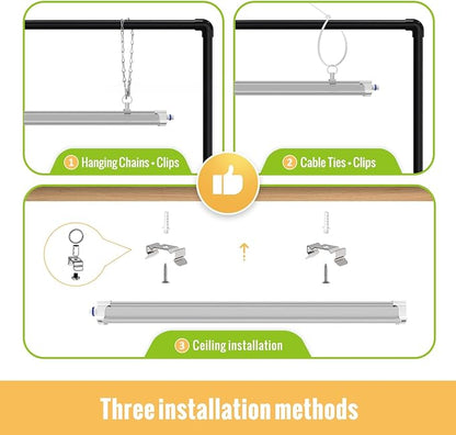 1.4FT Hanging Grow Light for Indoor Plants, Full Spectrum with 660nm Red LED, T5 2020T Light Fixture, 36W(2×18W) Grow Lamp with Reflectors for Seedling Tray, 2-Pack