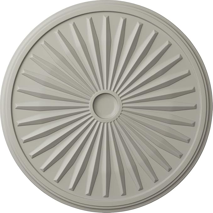 Ekena Millwork CM33LEPCF 33 1/8"OD X 3 1/2"ID X 1 3/8"P Leandros Ceiling Medallion Fits Canopies Up To 5", Cream