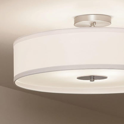 Kichler 42121NI Semi Flush Drum Pendant Lighting, Brushed Nickel 3-Light (20" W x 12" H) 300 Watts,Small (20" Width)