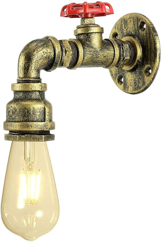 Kawell Vintage Wall Light Fixtures Industrial Retro Wall Sconce Light Creative Water Pipe Wall Lamp Iron Art E26 60W Max for Bedroom Kitchen Restaurant Loft Cafe Bar Hallway