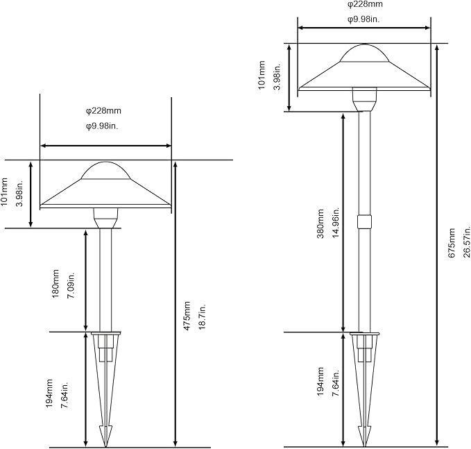 Lumina Lighting® Low Voltage Landscape Lighting Cast-Aluminum Path and Area Light Warm White 3W G4 LED Bulb and ABS Ground Stake Included for Yard Walkway Lawn PAL0108-BZLED10 (Bronze, 10-Pack)