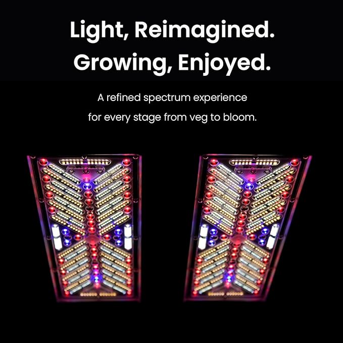 OptiGrowX240 LED Grow Light for Indoor Plants, Full Spectrum with Veg Bloom Control, Optical Lens Design, High Efficiency, High PPFD Output for 2x2 3x3 Grow Tent