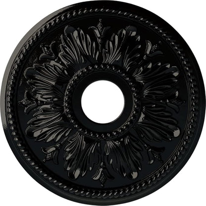 Ekena Millwork CM18ED1BPS Edinburgh Ceiling Medallion, 18 1/8 OD x 3 1/2 ID x 2 3/4 P, Black Pearl