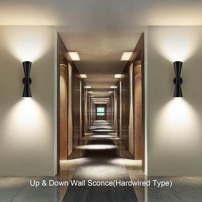 Wall Sconces Set of Two, Bathroom Sconces Lighting 13 inch Black Modern Sconces Wall Decor Set of 2 Indoor Wall Light Fixtures for Living Room Hallway Staircase Bedroom Hardwired