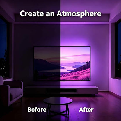 MORIACC LED Lights for TV, 13.1ft Behind TV Backlight for 32-65 Inch TV, Music Sync Strip Lights with APP and Remote Control, USB Powered for Gaming Bedroom Home Decor