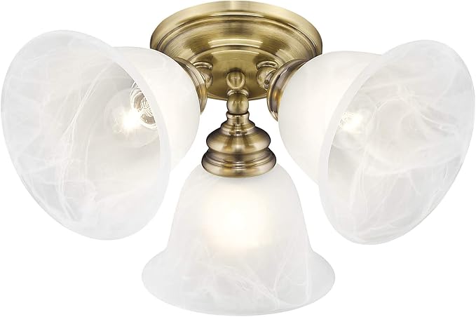 Livex Lighting 1358-01 Essex Ceiling Mount, Antique Brass