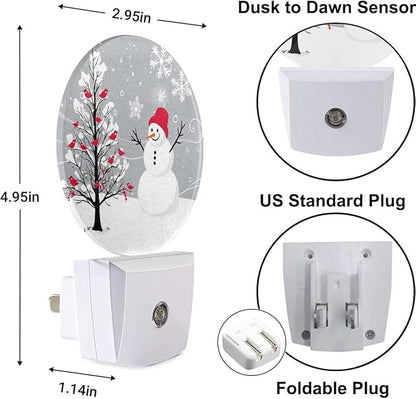 Snowman Ball Night Light Red Xmas Ball Christmas Night Lights Plug into Wall for Boys Girls, Plug-in Nightlight 0.5W LED Lighting for Stairway Hallway Bedroom