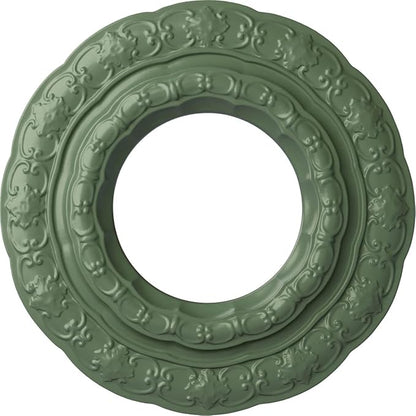 Ekena Millwork CM15LIAGF 15-3/8" x 7" x 1" Lisbon Ceiling Medallion, Athenian Green