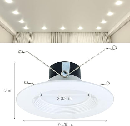 Armacost Lighting Retrofit Trim Smart Recessed RGB+WW LED Downlights for Remodel – 4 Pack