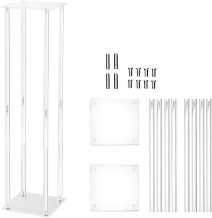 VEVOR 10PCS 23.6inch High Wedding Flower Stand, With Acrylic Laminate,Acrylic Vase Column Geometric Centerpiece Stands, Floral Display Rack for T-Stage Events Reception, Party Decoration Home