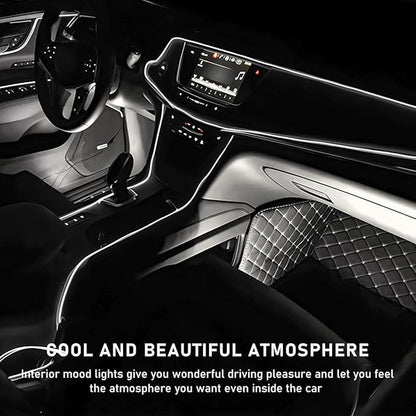 Ohleats Car LED Strip Light, 24 LED RGB Auto Interior Atmosphere Lights, USB Vehicle Under Dash Ambient Night Light Strip, Interior Decorative Lamp Lighting Kit Car Accessories (White)