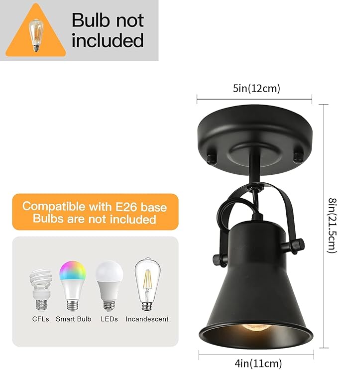 Track Light Modern Ceiling Spot Lighting Indoor, Adjustable Wall Mount Accent Light,for Bedroom Living Room Hallway Kitchen Painting(2 Pack)