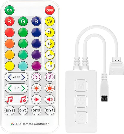BTF-LIGHTING RGB LED Strip Music Controller SP613E Bluetooth APP Built-in Mic Group Control for 4 pin + R G B LED Module Strip Light Triple Control APP /3 Keys Button/IR Remote DC5V/12V/24V