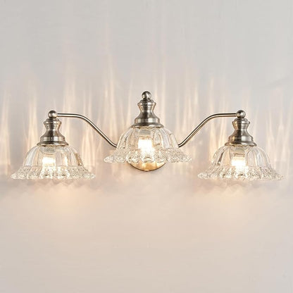 XIEDUN Brushed Nickel Bathroom Vanity Light Fixture 3 Light Vanity Lights for Bathroom Vanity Light Fixtures